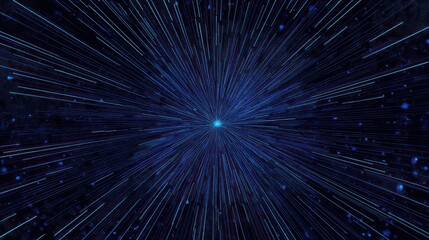 Poster - radial blue speed lines and halftone dots for comic books. explosion background