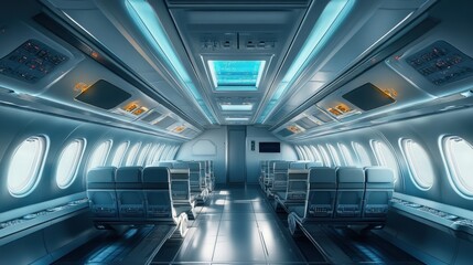 Poster - ai aircraft interior generated illustrations