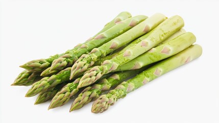 Wall Mural - A bunch of fresh green asparagus with a light coating, ready for culinary use.