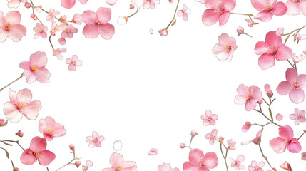 Poster - pink flowers isolated on white background