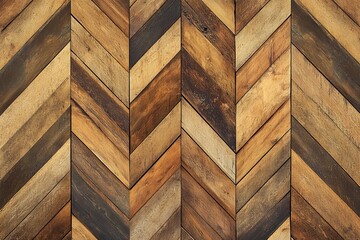 Detailed view of herringbone wooden flooring showcasing various shades of brown in a modern interior setting