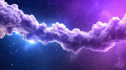 Poster - abstract cosmic clouds of vibrant purple and violet hues, streaking across a deep space background d