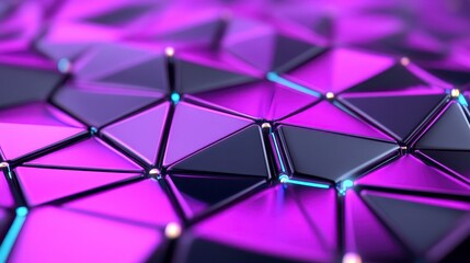 Fototapete - abstract geometric pattern, close up view of overlapping shapes in shades of purple and dark gray, w