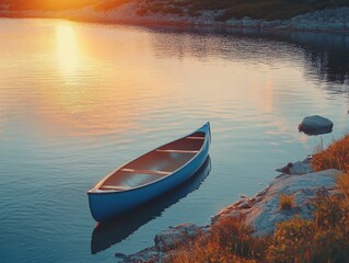 Wall Mural - Lake Canoe