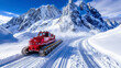 © imfotograf - snowcat navigating alpine snowy terrain with mountain backdrop