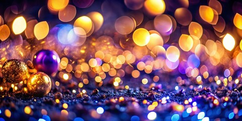 Wall Mural - Bokeh Lights Background Abstract Blurred Sparkle Festive Celebration