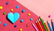 © Argiduna - Tarjeta Felicitacion, Corazón realizado en colores vivos, Concepto amor