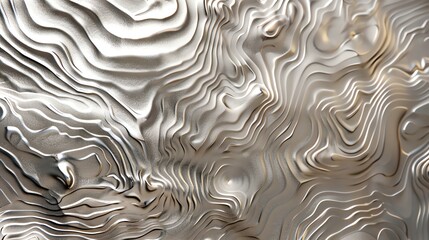 Poster - An abstract,  textured background of a silver metallic surface with a wavy pattern.