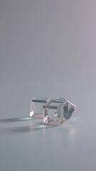 Poster - transparent iridescent cubes shifting and reflecting soft pastel light,