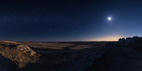 Wall Mural - Night Sky with Bright Star