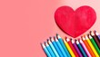 © Argiduna - Tarjeta Felicitacion, Corazón realizado en colores vivos, Concepto amor