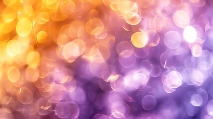 Poster - Abstract blurred background with gold and purple bokeh.