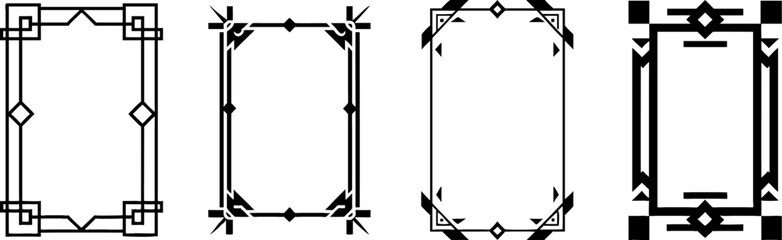 Poster - Set of geometric frames, in art deco style