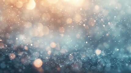Poster - Abstract blue and gold bokeh background with sparkling lights.