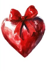 Sticker - Red Heart with Bow