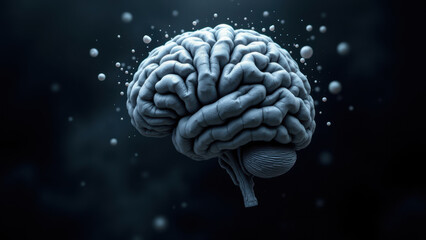 Wall Mural - A detailed illustration of an artificial intelligence brain with futuristic elements.