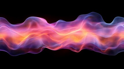 Aufkleber - Abstract colorful wave energy flow, dark background, design element