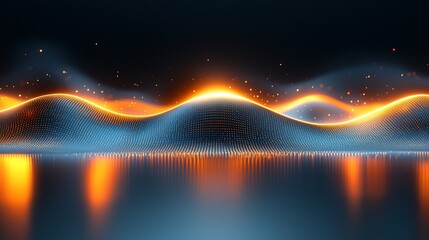 Poster - Abstract energy waves glowing, dark background, digital art, website banner