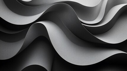 Poster - Abstract gray paper waves, texture background, design element, elegant backdrop