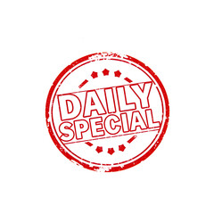 Daily Special text stamp red rubber stamp on white background. Generative AI