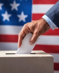 Man Casting His Vote at a Ballot Box During Elections for Civic Engagement Campaigns