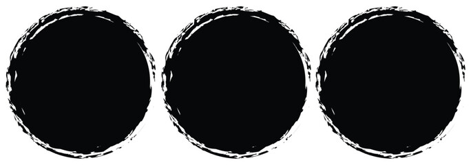 Poster - Brush circles. grunge circles. Grunge circles set. Grunge round shapes. Circular ink brush stroke fro design elements. Vector illustration.