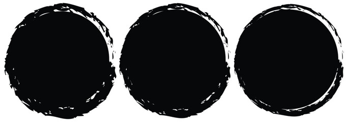 Poster - Brush circles. grunge circles. Grunge circles set. Grunge round shapes. Circular ink brush stroke fro design elements. Vector illustration.