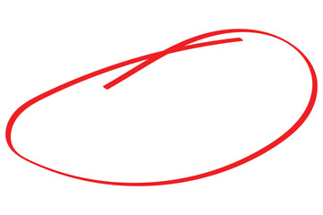 Poster - Red stroke circle. Handwritten red circle. Pencil, marker stroke paint. Red pen hand drawn doodle mark, red circle oval stroke. Vector illustration 