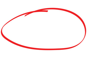 Poster - Hand drawn red circle. Red pen hand drawn doodle mark. For marking text, note, mark icon, vector. Vector illustration.