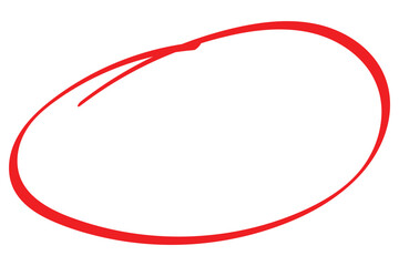 Poster - Red circle line pencil. Red brush marker pen round ovals. Scribble horizontal ellipse inrounder. Round scrawl frames. Doodle round circles for message note mark design element. Vector illustration