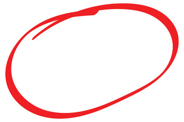 Poster - Red circle line pencil. Red brush marker pen round ovals. Scribble horizontal ellipse inrounder. Round scrawl frames. Doodle round circles for message note mark design element. Vector illustration