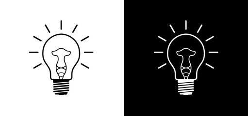 Wall Mural - Light bulb idea business icon vector design. Business concept design to use for idea, brainstorm, learning, programming, strategy, idea, inspiration, teamwork projects. 