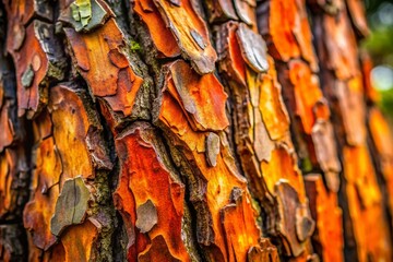 Wall Mural - Close-up Detailed Texture of Beautiful Tree Bark, Nature Photography