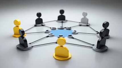Poster - Global business networking strategy visualized with connected nodes and graphs.