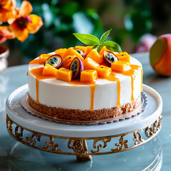 Wall Mural -  mango passionfruit cake