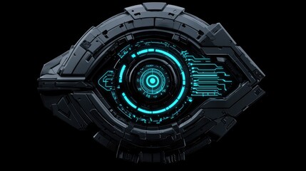 Poster - Futuristic Cyber Eye Design with Neon Blue Elements and Circuitry