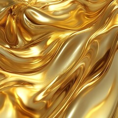Fototapete - Golden liquid texture background with smooth, flowing waves and rich metallic shine. Perfect for luxury designs and elegant compositions.

