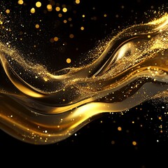 Fototapete - Golden liquid texture background with smooth, flowing waves and rich metallic shine. Perfect for luxury designs and elegant compositions.

