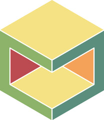 Poster - abstract geometric hexagram design with muted pastel colors. ideal for presentations, websites, or b