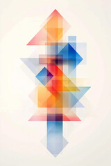 Poster - An array of brightly colored triangles and rectangles in constant motion, rearranging themselves in