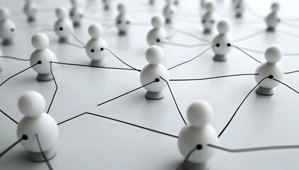 Poster - A network of interconnected spheres, each representing different connections and collaborations in the digital world