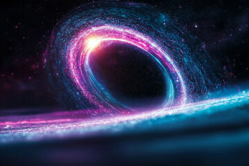 Poster - A futuristic aura surrounds a glowing humanoid shape, with wisps of sparkling energy weaving