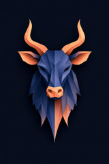 Poster - A multi-layered geometric animal visage, shards of color morphing and glowing at the edges,