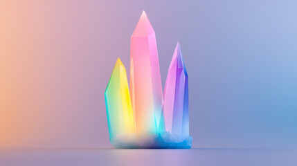 Poster - Towering crystal spires expanding upwards, illuminated by pulsing neon colors that hint at a