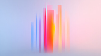 Poster - a rhythmic composition of vividly hued bars towering and shrinking, each reacting in real-time for