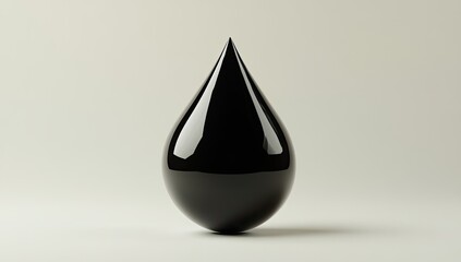 Wall Mural - Black Oil Drop on Plain Background