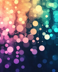 Aufkleber - A radiant, color-saturated path meandering into darkness, glowing bokeh droplets lingering at the