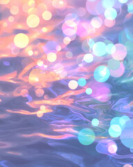 Aufkleber - A prismatic river of color drifting into shadow, softly lit by pastel bokeh sparkles for a dreamy,