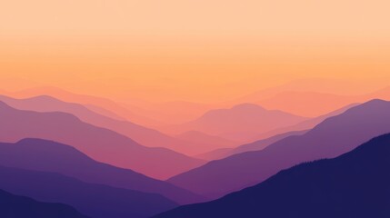 Poster - a gradient background resembling the colors of a sunset, with warm oranges fading into soft purples.