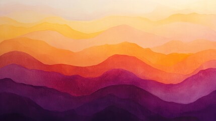 Poster - a gradient background resembling the colors of a sunset, with warm oranges fading into soft purples.